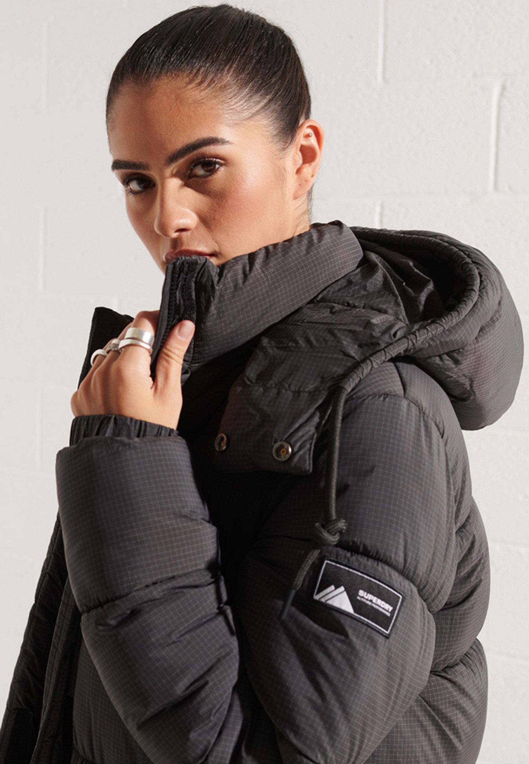 superdry longline padded coat
