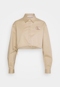 Calvin Klein Jeans ARCHIVAL MONOLOGO CROPPED SHIRT - Pluus - travertine