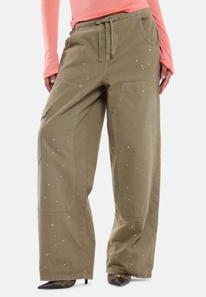 Jaded London, PAINT SPLATTER CARGO TROUSER - Панталони - khaki