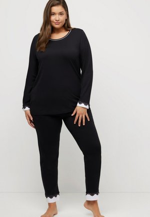 RUNDHALS LANGARM SET - Pigiama - black