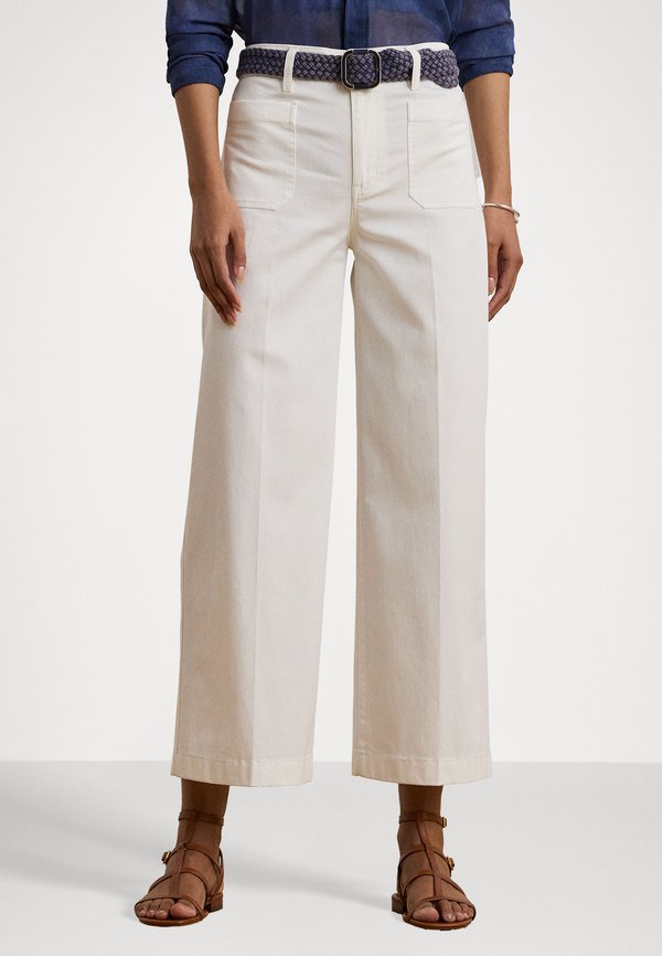 STRETCH CHINO WIDE LEG CROPPED TROUSER - Trousers