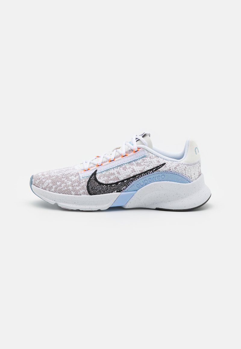 Nike Performance W NIKE SUPERREP GO 3 FLYKNIT - Sapatilha de treino - white/black/lt marine/violet ash/worn blue/total orange