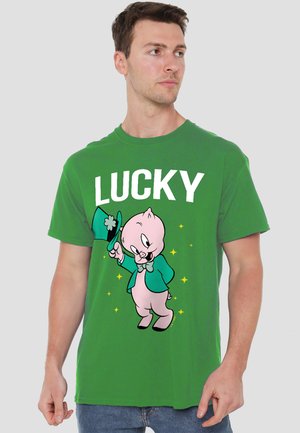 Warner Brothers, LOONEY TUNES PORKY PIG ST. PATRICK'S LUCKY - Print T-shirt - dark green