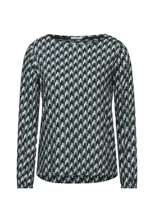 Pitkähihainen paita musta-mintunvihreässä kuosissa, joka muistuttaa houndstooth-kuviota. Siinä on pyöreä kaula-aukko ja väljä malli. Materiaali on pehmeä ja joustava.