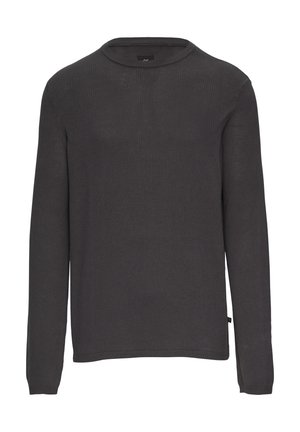 QS, MIT STRUKTUR - Strickpullover - dunkelgrau