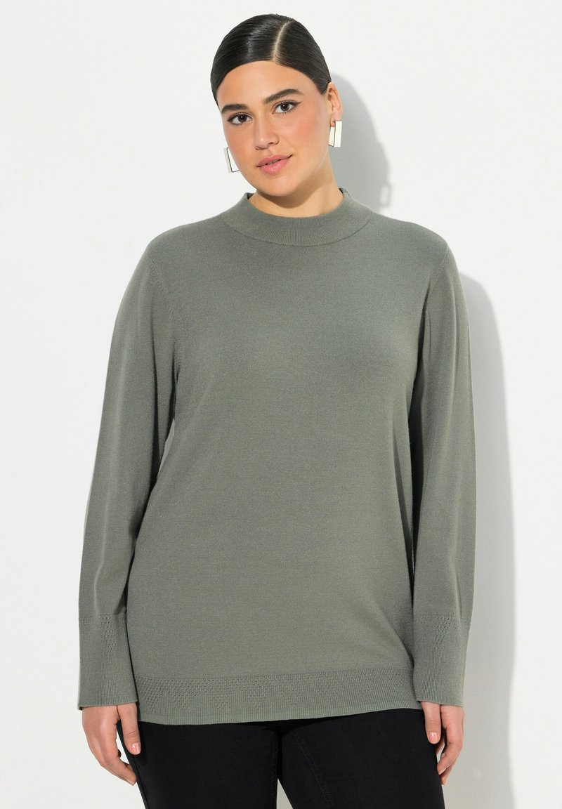 Ulla Popken STEHKRAGEN - Svetr - gray green