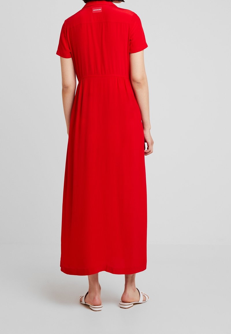fitted lace wedding dress Calvin Klein Chiffon Bell Sleeve Dress Red 6 at Amazon Women's Clothing  store main image 0