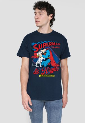 SUPERMAN AND KRYPTO - Print T-shirt - dark blue