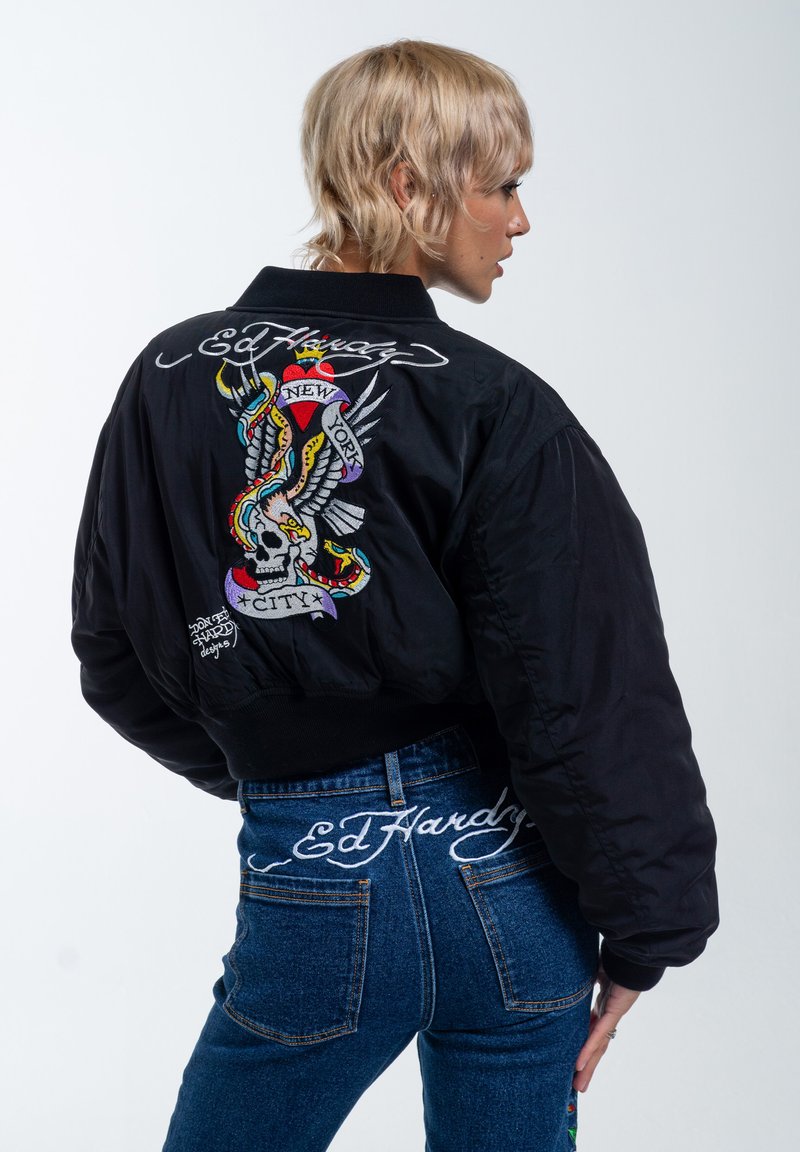 Ed Hardy - CITY NIGHT CROPPED  - Bomber Jacket - black, Enlarge