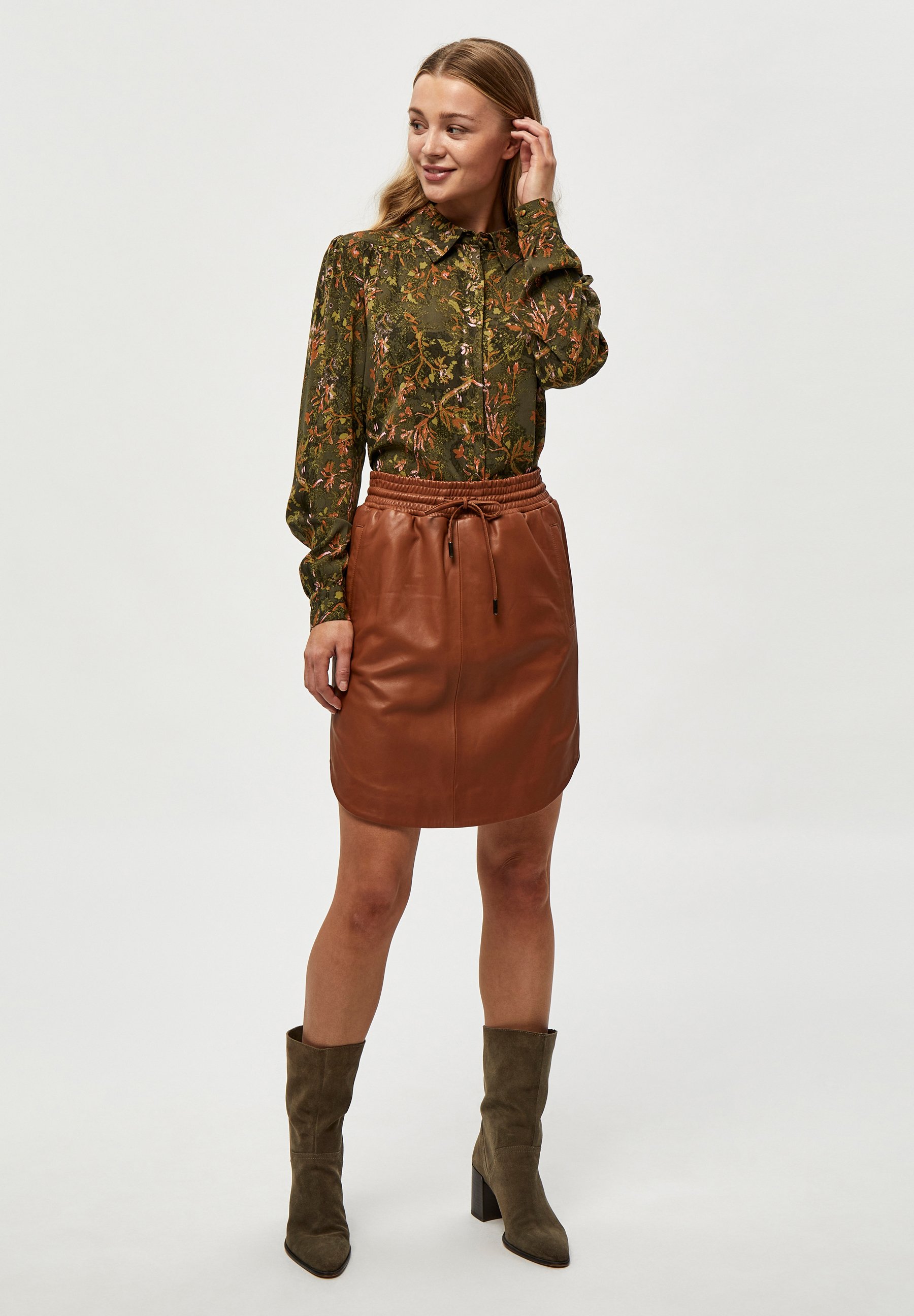 Minus Gonna di pelle - cognac - Zalando.it
