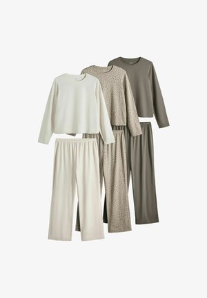 THE SET, 3 PACK SET - Nachtwäsche Set - animal taupe ecru