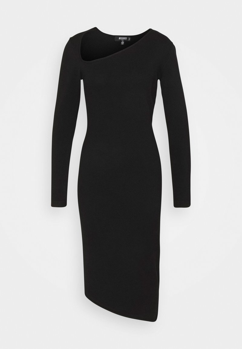 Missguided Tall Pletené šaty - black