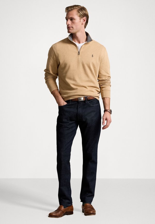 LUXURY JERSEY QUARTER ZIP PULLOVER - Sweatshirt - classic camel heather4