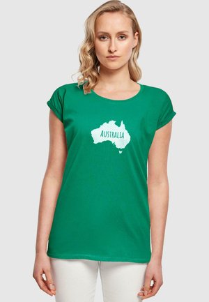 Merchcode AUSTRALIA X EXTENDED SHOULDER TEE - T-shirts med print - forest green