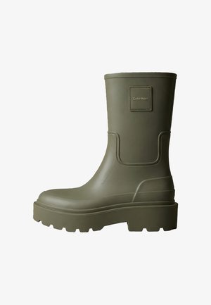 Calvin Klein, CALVIN KLEIN HEELED FLEXIBLE LUG SOLE RAIN BOOTS - Gummistiefel - olive night