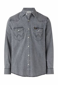 Chemise Wrangler Grise Uni - Taille XL - Manches Longues - Occasion Très Bon état (petite Tache)