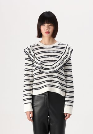 VISPRING O NECK  - Jumper - cloud dancer/black