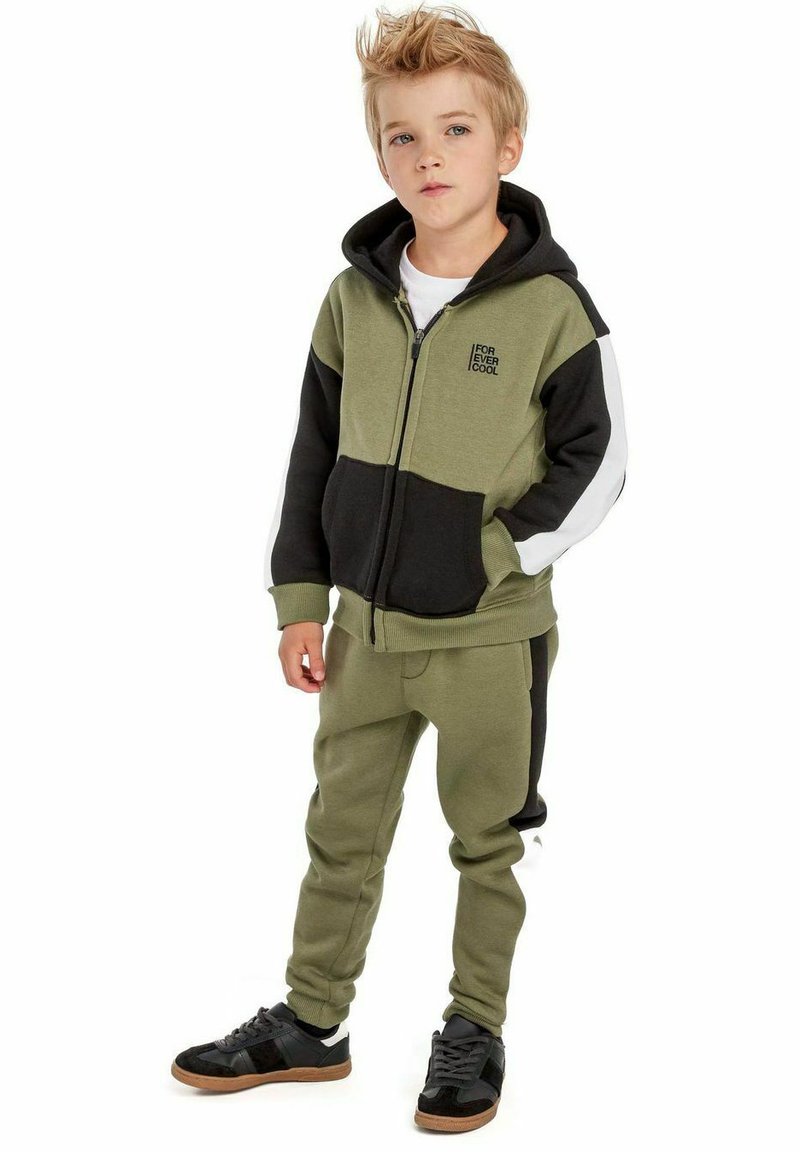 MINOTI ZIP THRU HOODIE AND JOGGERS SET - Trainingsanzug - khaki black