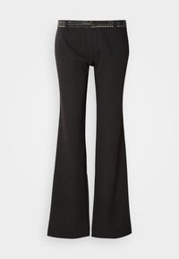 TAILORED WITH WAISTBAND DETAIL - Trousers - black