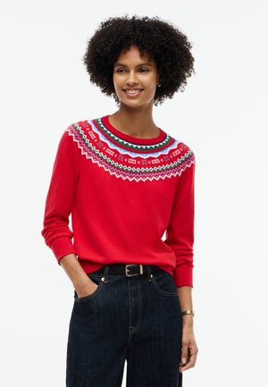 Tommy Hilfiger, FAIR ISLE JERSEY JUMPER - Пуловер - red