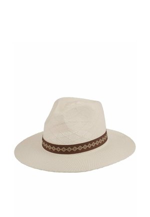 WIDE BRIM FEDORA WITH RIBBON DETAILED - Hut - off white