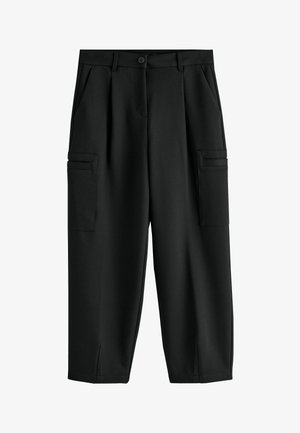 Next, TALL FIT - PONTE CARGO BARREL LEG TROUSERS - Nohavice - black