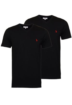 2ER PACK V NECK - T-shirt basic - schwarz