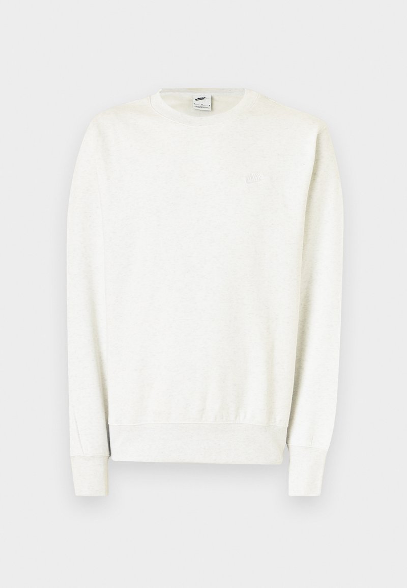 Felpa bianca a maniche lunghe con scollo tondo, polsini e orlo a costine, con un logo Nike discreto sul petto.