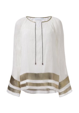 Leem PLEATED CONTRAST STRIPED - Blouse - white