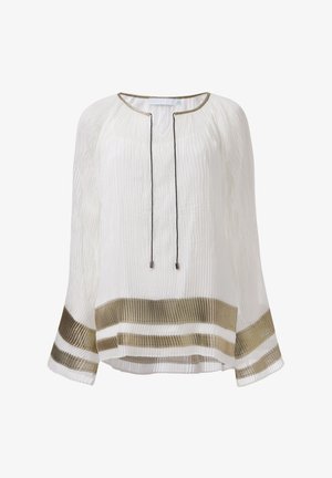 Leem PLEATED CONTRAST STRIPED - Blouse - white
