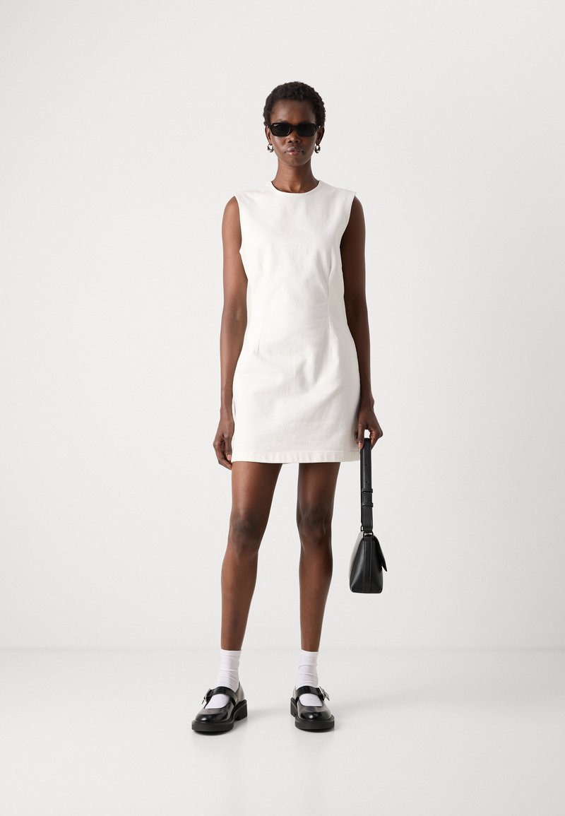 calvin klein white denim dress Calvin Klein Overall Dress Y2k White Bib Dress Mini Dress Pinafore Overalls Dress Retro Hipster Jumper Normcore Summer Vintage 00s Small