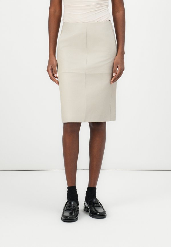 JAYAN - Leather skirt - moonbeam