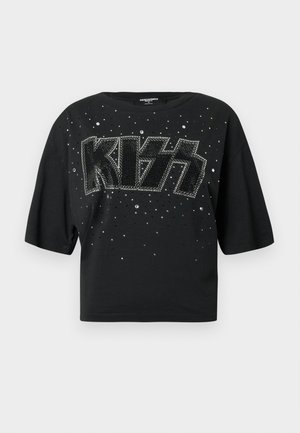 CROPPED BREEZY FIT - T-Shirt print - black