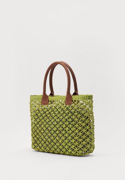 Sensi Studio OPEN WEAVE - Velika torba - verde limon/camel/forest