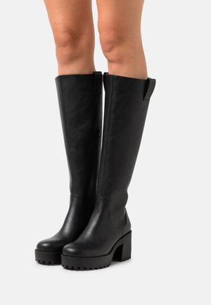SADIE BOOT VEGAN - Platåstøvler - black dark