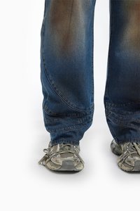 FAVELA CUTLINE UNISEX - Løst sittende jeans - blue dirt washed