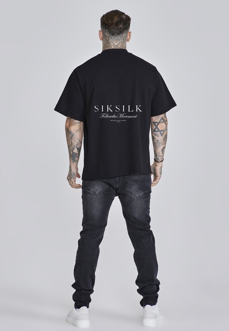 SIKSILK GRAPHIC - Nyomott mintás póló - black