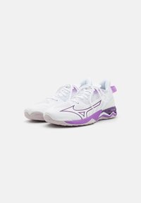 Mizuno WAVE MIRAGE 5 - Boty na házenou - white/patrician purple/quince