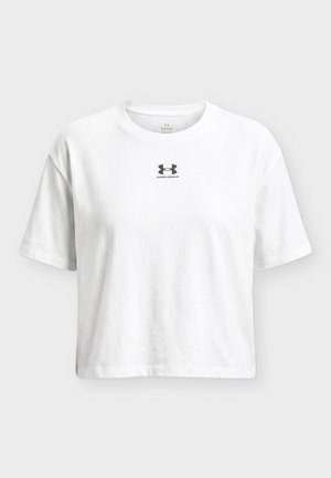 Under Armour, RIVAL BOXY - Βασικό μπλουζάκι - white/black