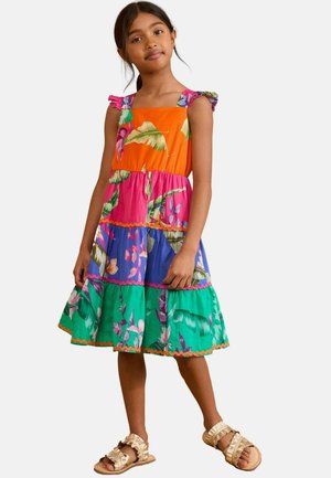 REGULAR FIT - RAINBOW BLOCK MIDI HOLIDAY  - Jurk - pink orange blue