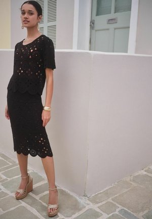 CO-ORD - T-shirt imprimé - black