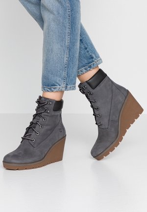 Højhælede støvletter - dark grey