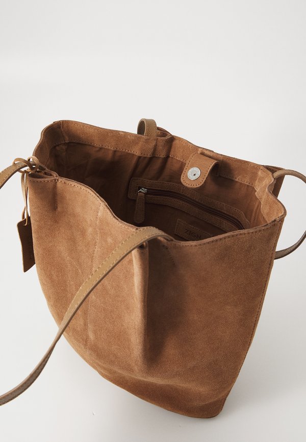 LEATHER - Tote bag - chestnut4