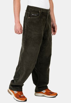 BAGGY - Relaxed fit jeans - dark green cord