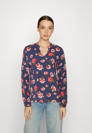 VILA VIRIKKI V NECK - Maglietta a manica lunga - navy blazer