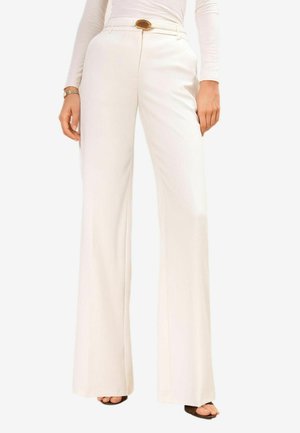 Lipsy, ECRU TRIMMED FLARE TROUSERS - Trousers - ecru