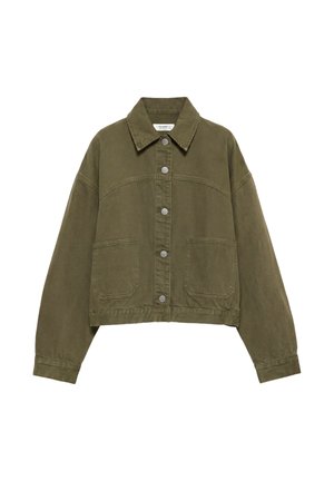 PULL&BEAR, BOXY FIT DENIM - OVERSHIRT - Skjortebluser - khaki