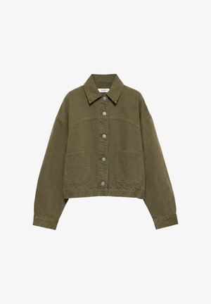 PULL&BEAR, BOXY FIT DENIM - OVERSHIRT - Skjortebluser - khaki