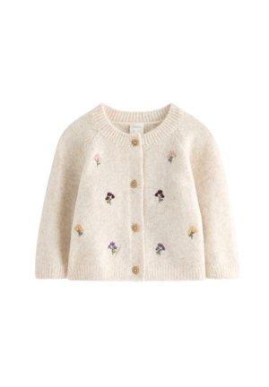 Lindex, LINDEX CARDIGAN WITH EMBROIDERY LINDEX - Cardigan - light beige melange