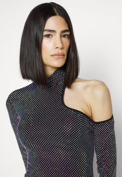 David Koma OPEN SHOULDER SIDE GATHERED DRESS - Koktélruha / Partiruha - black/iridescent